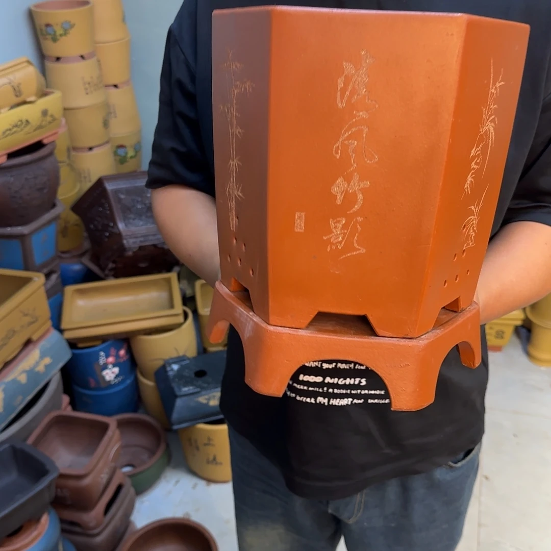 紫砂花盆口径20.23口径