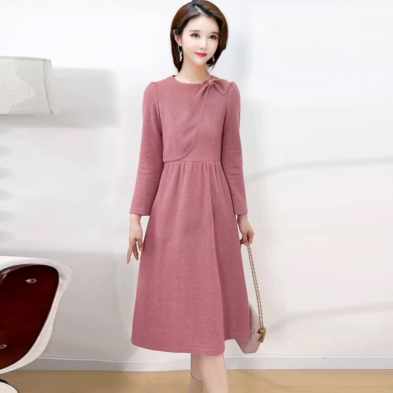 秋冬冬季针织裙子小黑裙蕾丝新款吊带裙裙毛衣包臀裙子长裙连衣裙