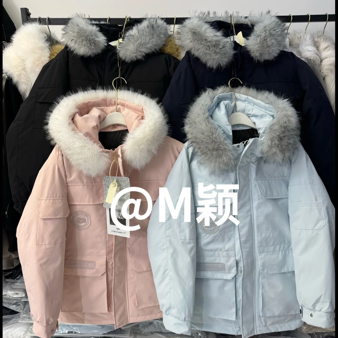 3099～大毛领盾牌工装派克棉服