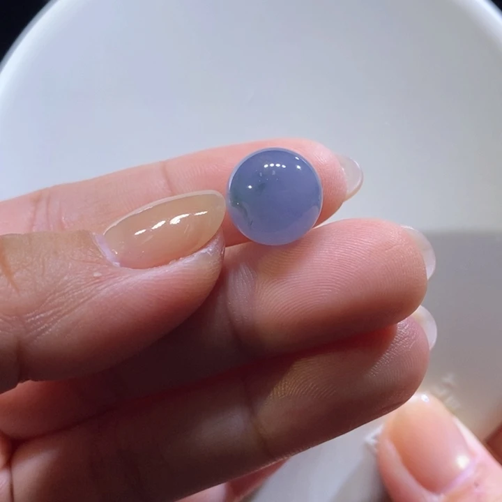 翡翠未镶嵌吊坠(不含链)翡翠满蓝紫飘花珠卡12.4