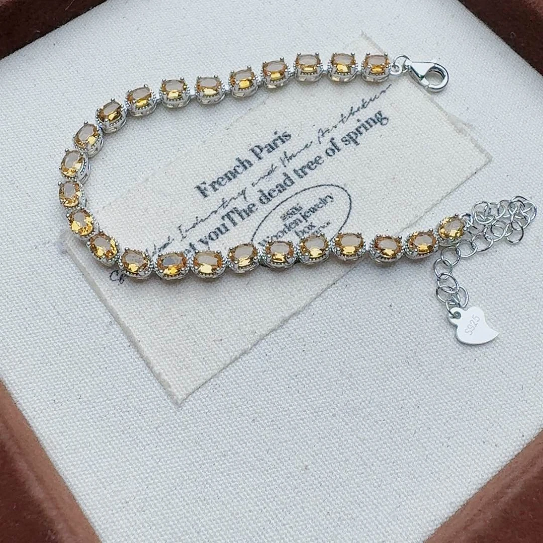 水晶手链银S925镶嵌手链