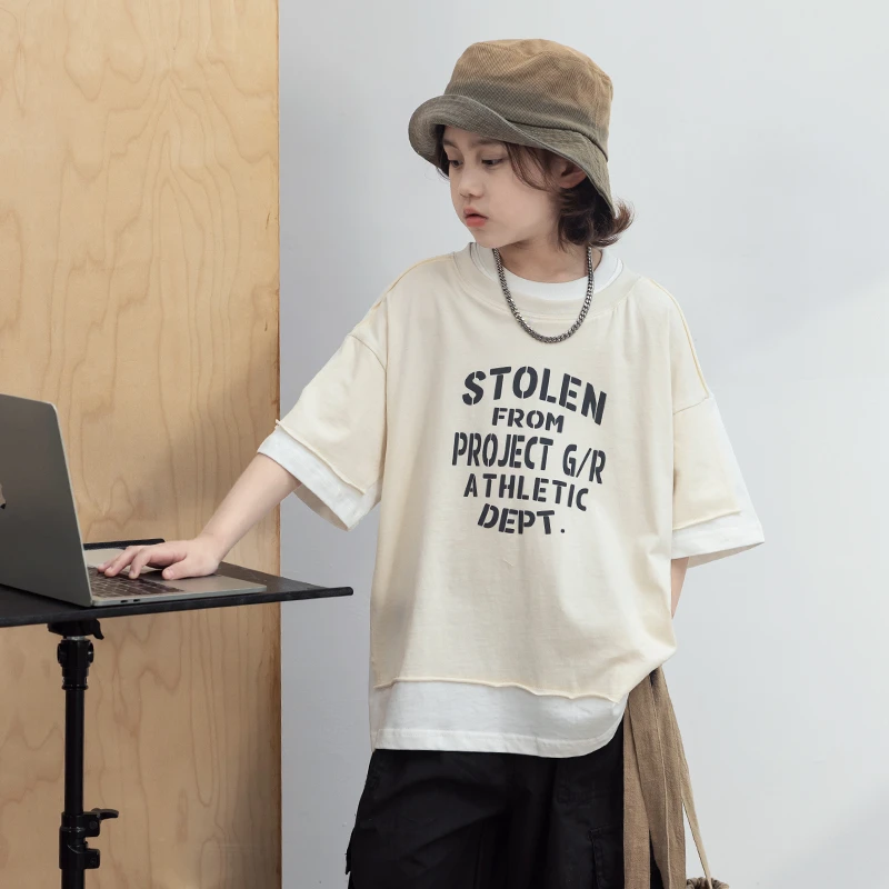 【2025夏款上新】男童短袖儿童洋气宽松夏季薄款T恤中大童夏装半袖