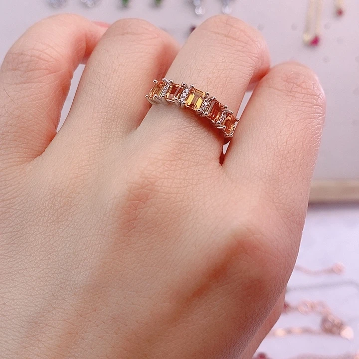 水晶戒指银S925镶嵌戒指