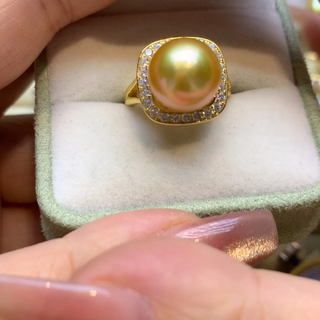 银S925镶嵌戒指海水珍珠