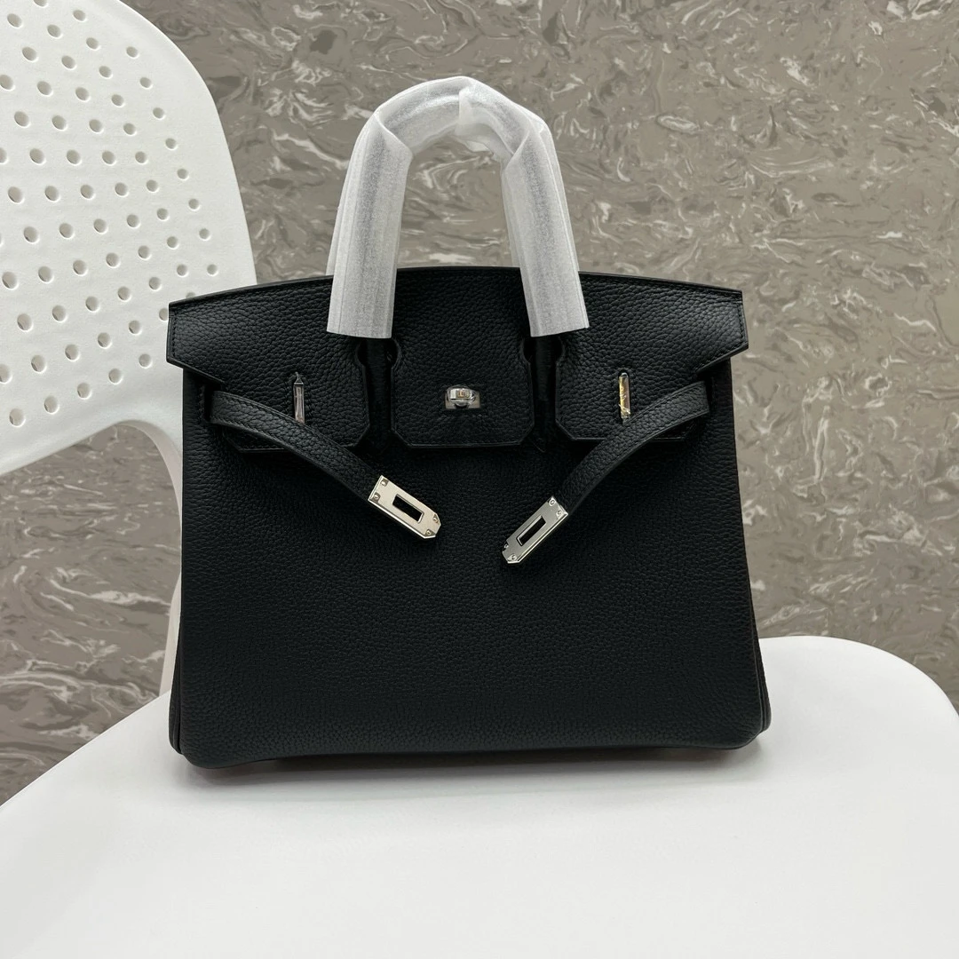 经典黑银手提气质时尚百搭斜挎女包气质