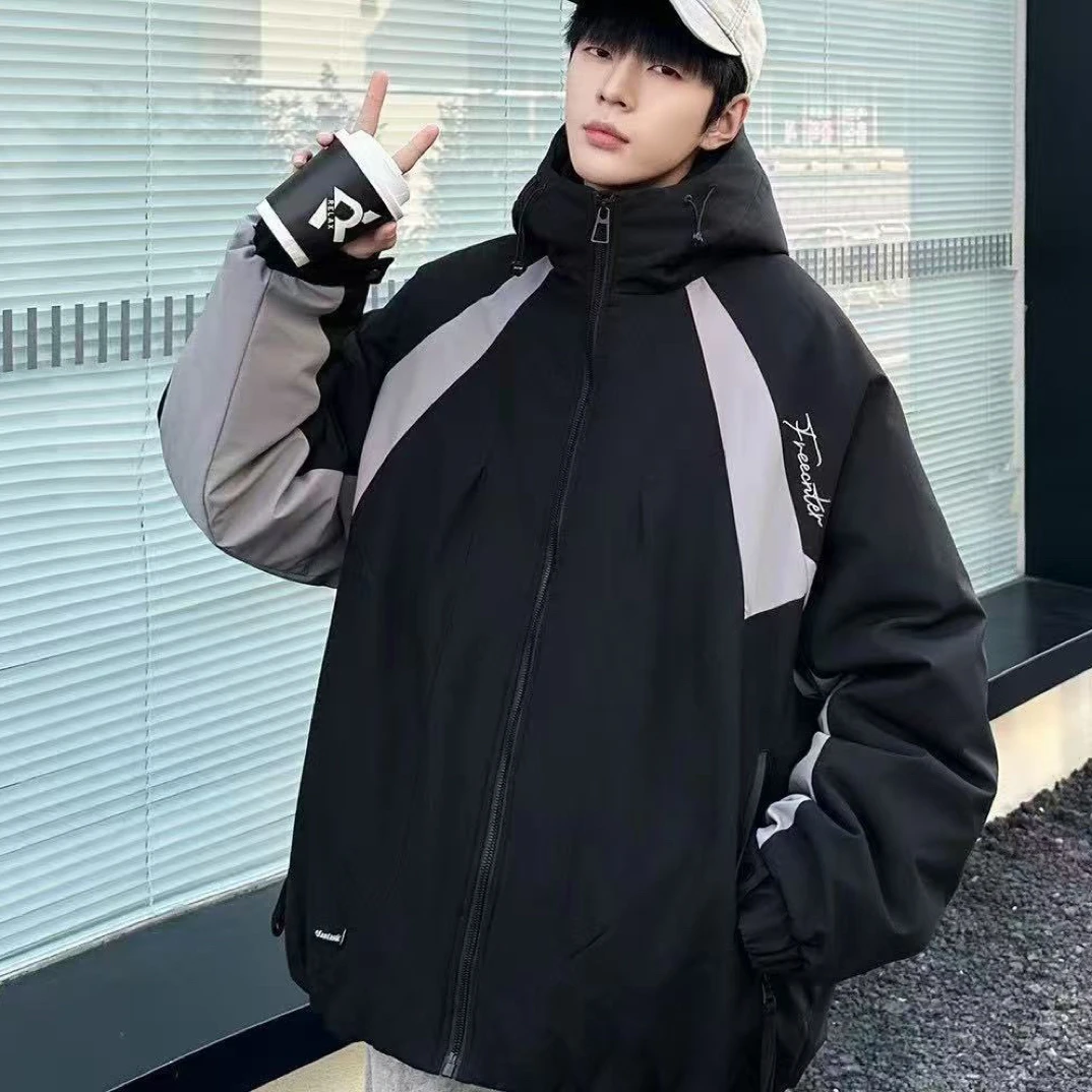 青少年棉服冬季2025新款男大童加厚外套初高中生连帽上衣冲锋衣潮