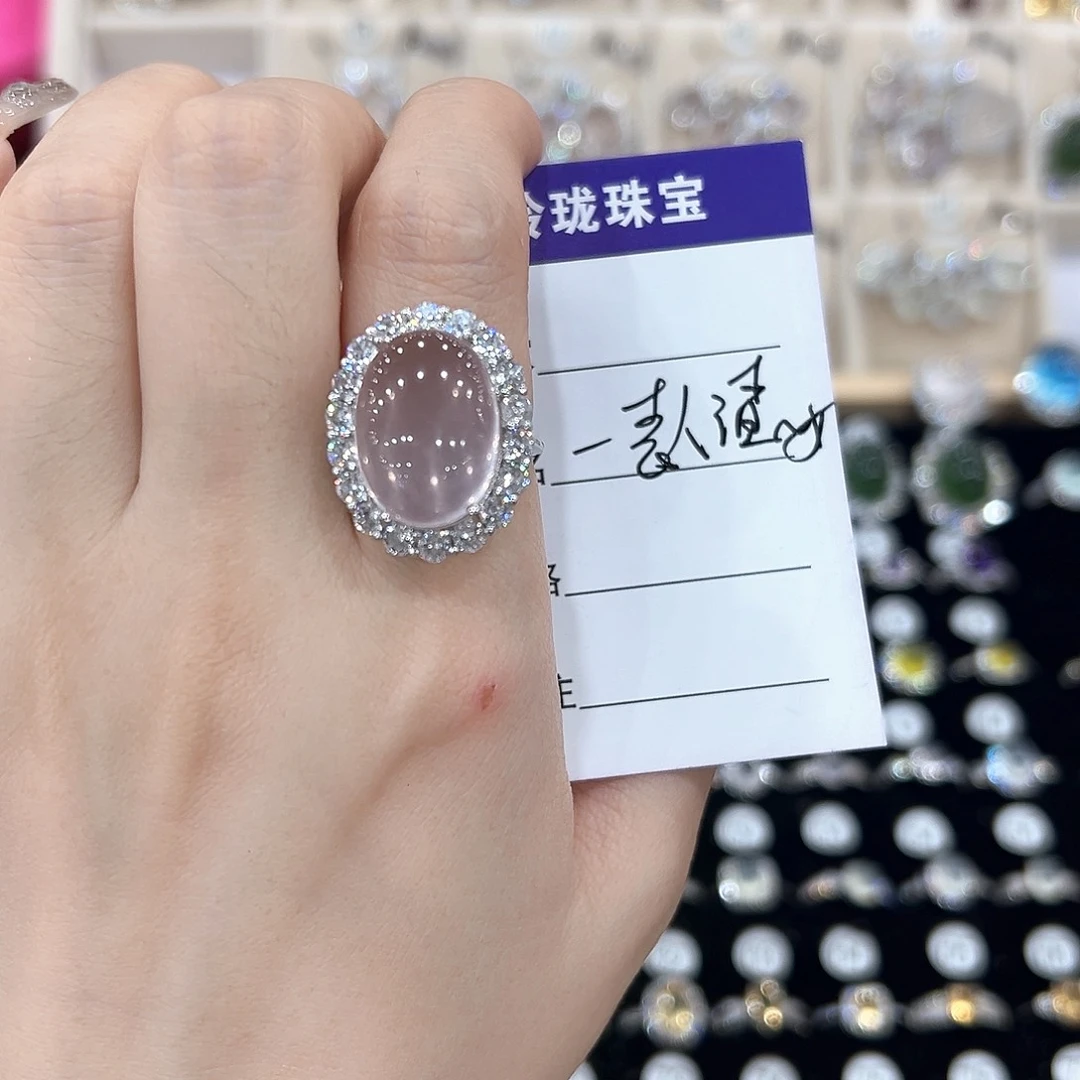 一***女黄晶戒指银S925镶嵌