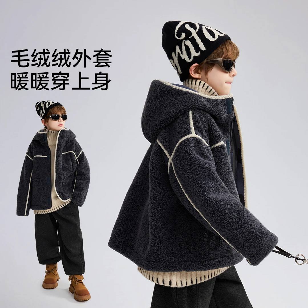 ASK25秋季男童连帽防风上衣休闲宽松颗粒JF3ZWT17021M sp