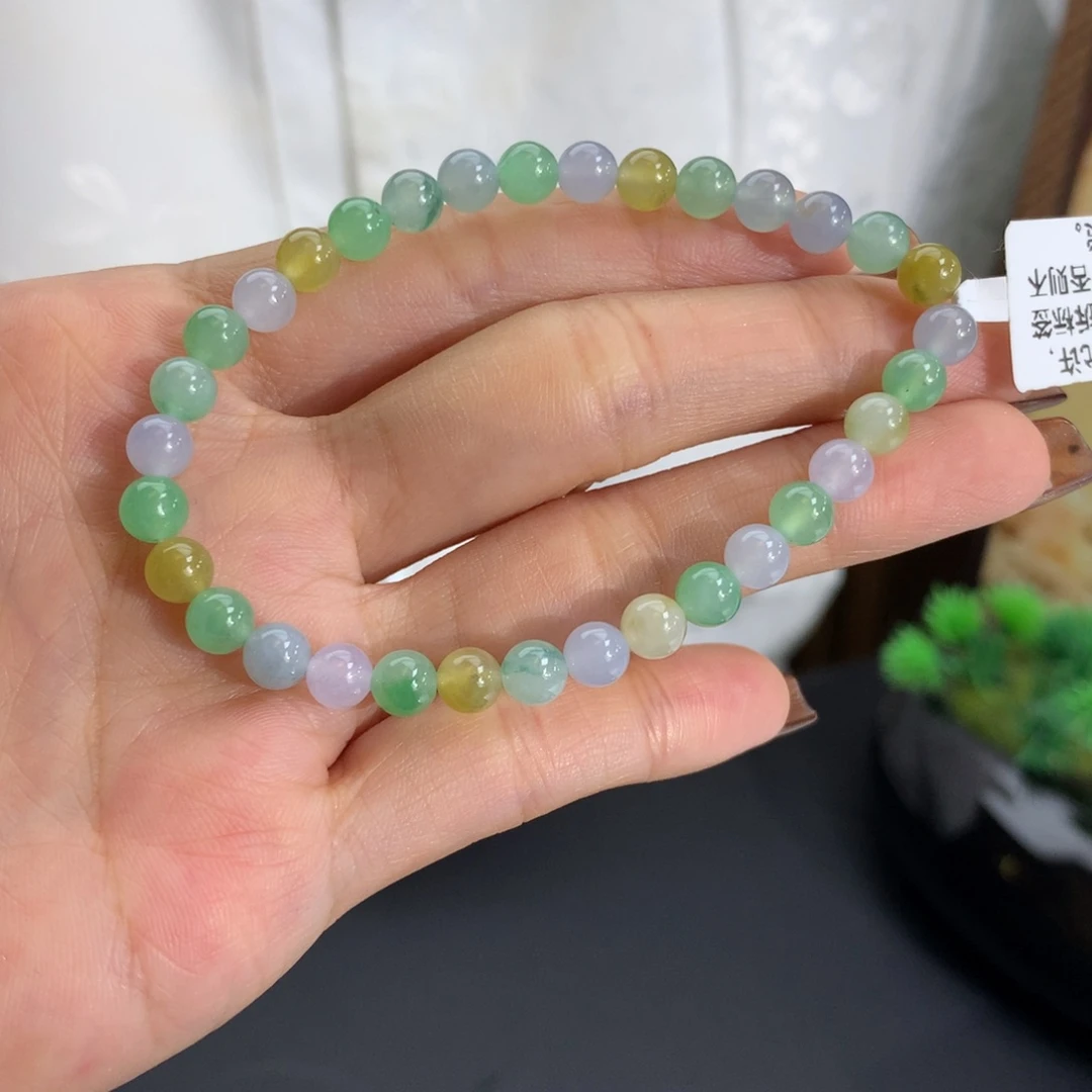未镶嵌手串翡翠卡5.5冰胶多宝手串