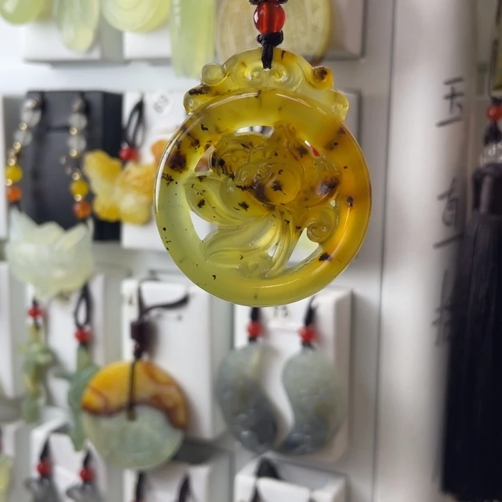 萝***6蛇纹石玉合金颈饰