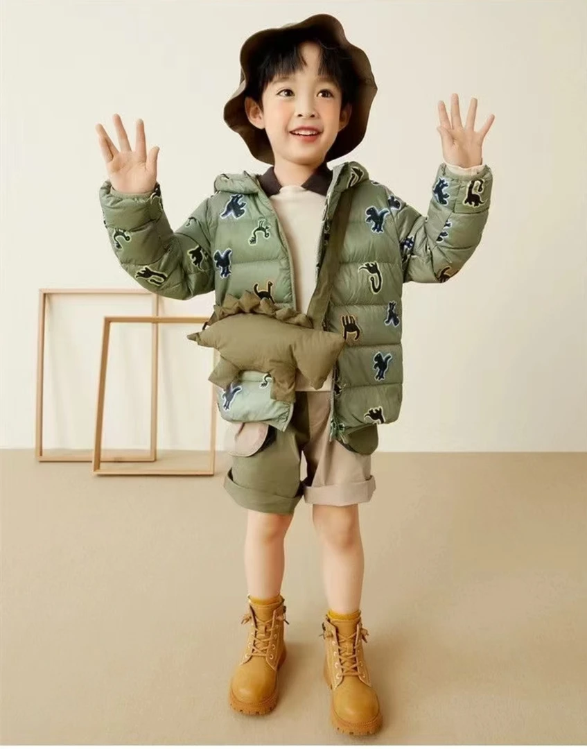 薄款卡通羽绒服卡通风小童冬装保暖男童卡通小恐龙9Q-Q001儿童