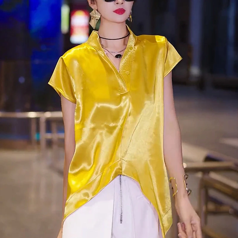 夏季新款洋气衣服女独特漂亮小衫高级感显瘦衬衫透气百搭时髦上衣