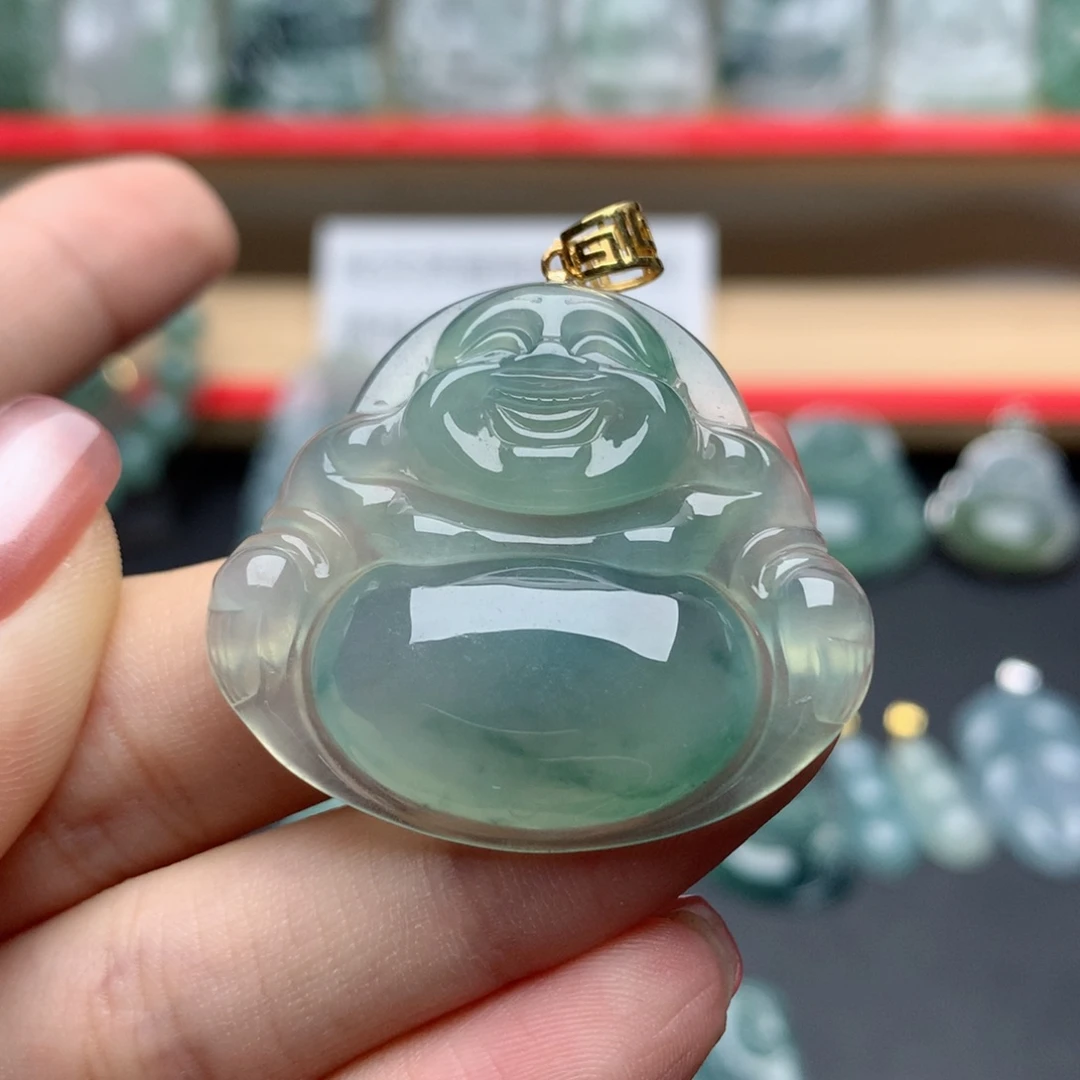 翡翠18K金镶嵌颈饰时*佛公
