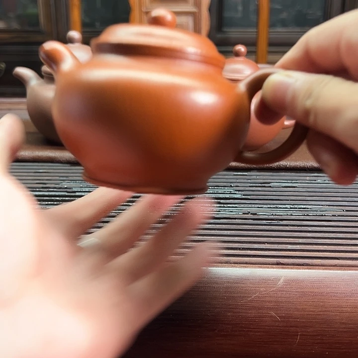 茶壶紫砂掇只朱泥220cc半手精工