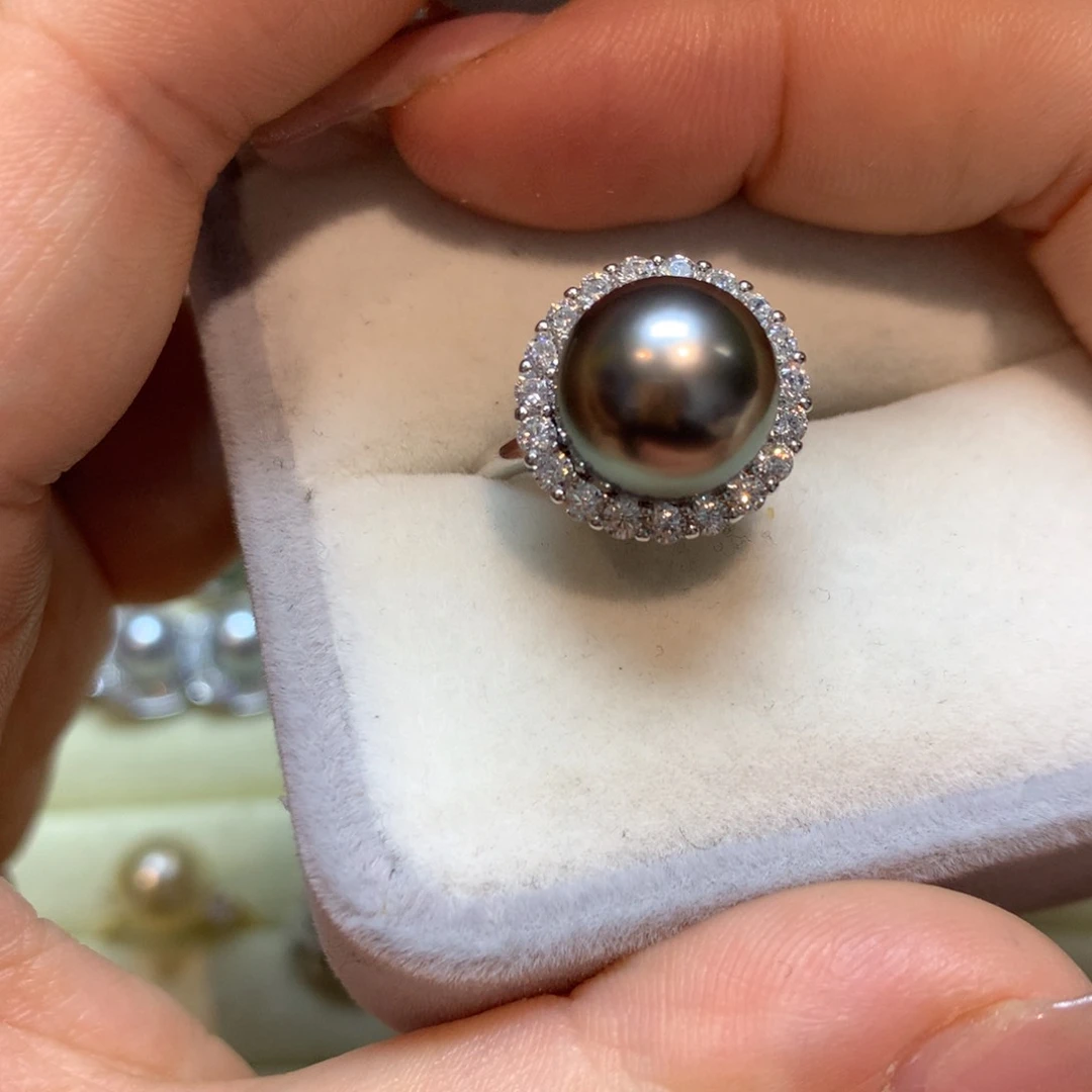 海水珍珠戒指银S925镶嵌