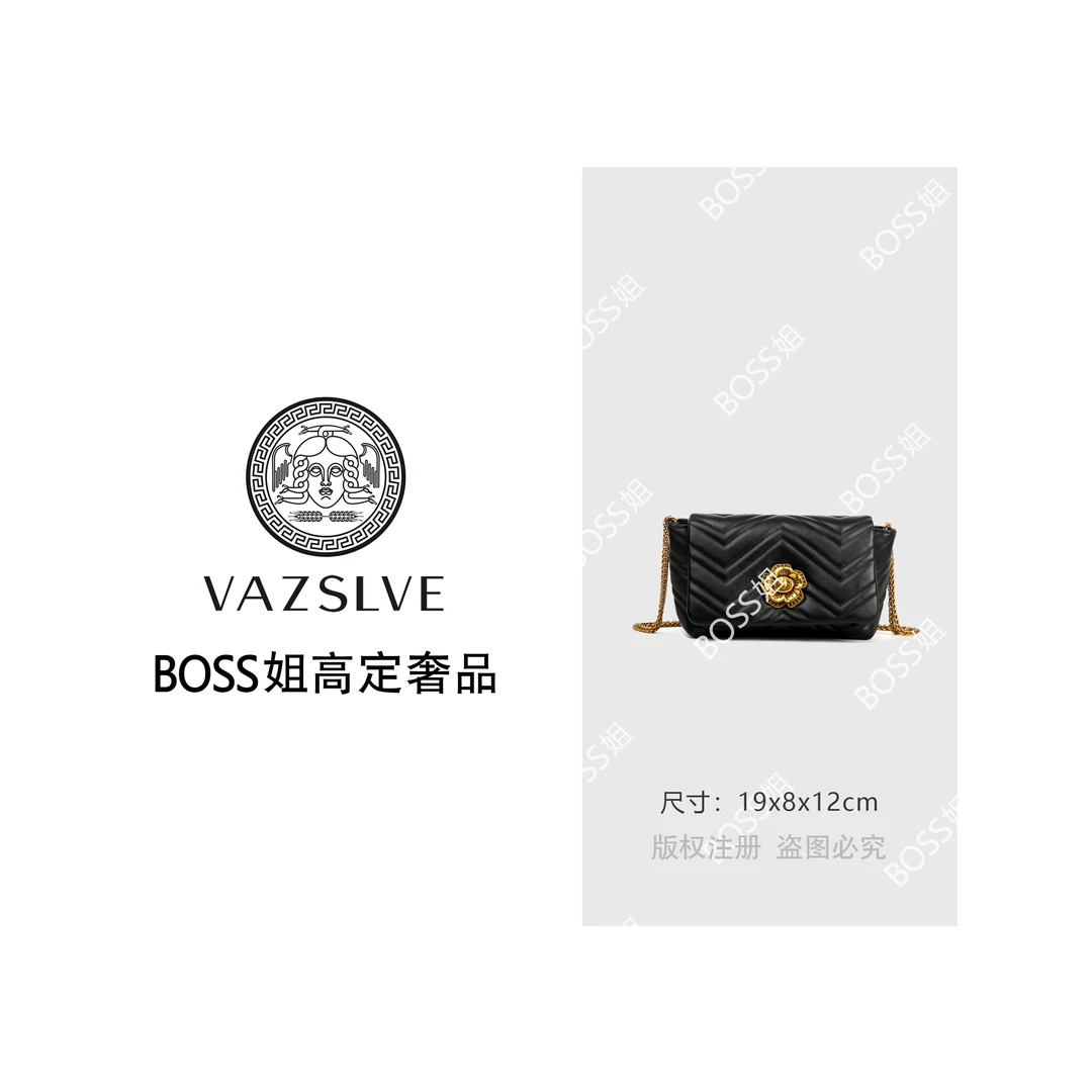 【VAZSLVE/全新奢品】捡漏 ”山茶之约“秋冬轻奢小包SKL-7673-黑色