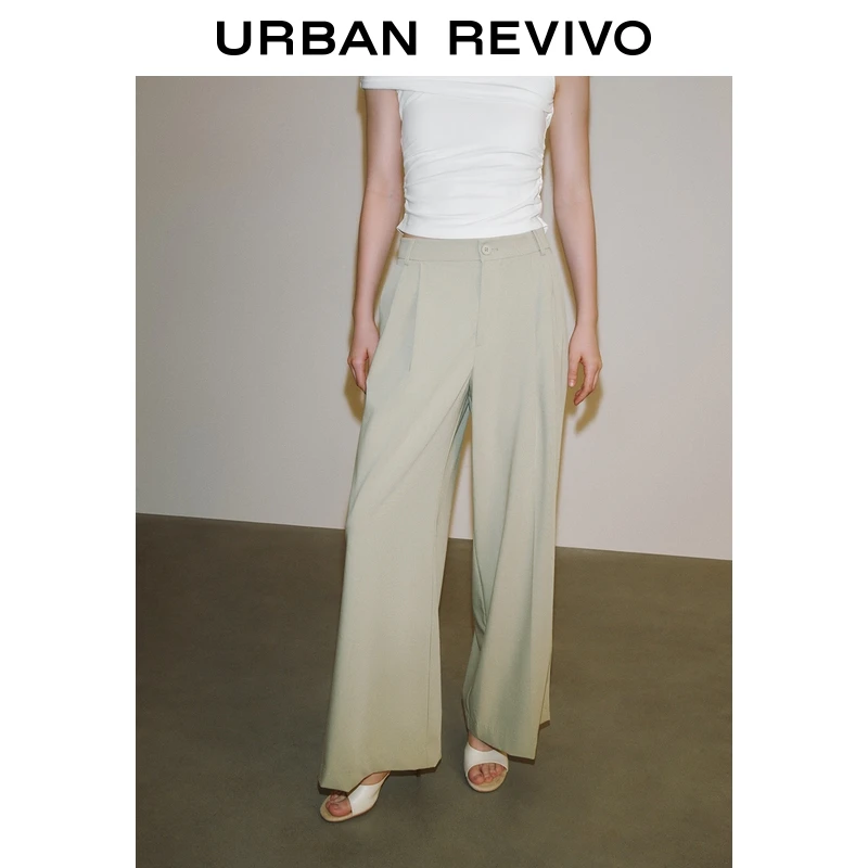 UR2025夏季新款女装时尚都市通勤垂感百搭阔腿裤UWM650044