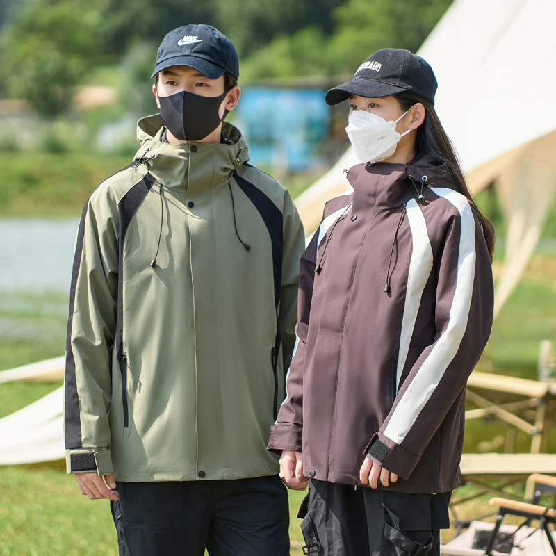 CASAMIA/卡莎米亚男女同款三合一冲锋衣加绒加厚三防户外内胆可拆