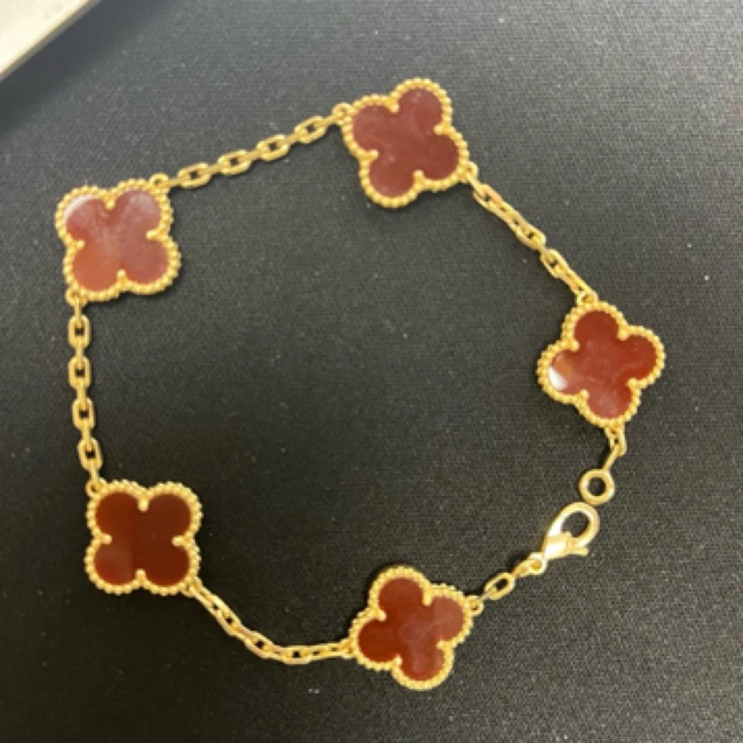 18k黄金四叶草五花手链15mm（空心花花）