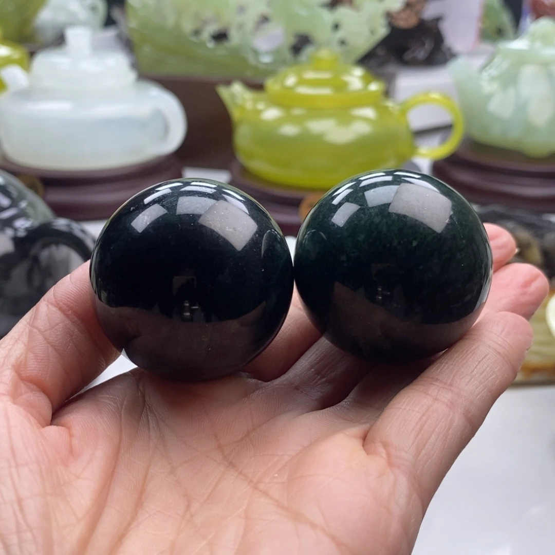 岫玉未镶嵌四大名玉手把球