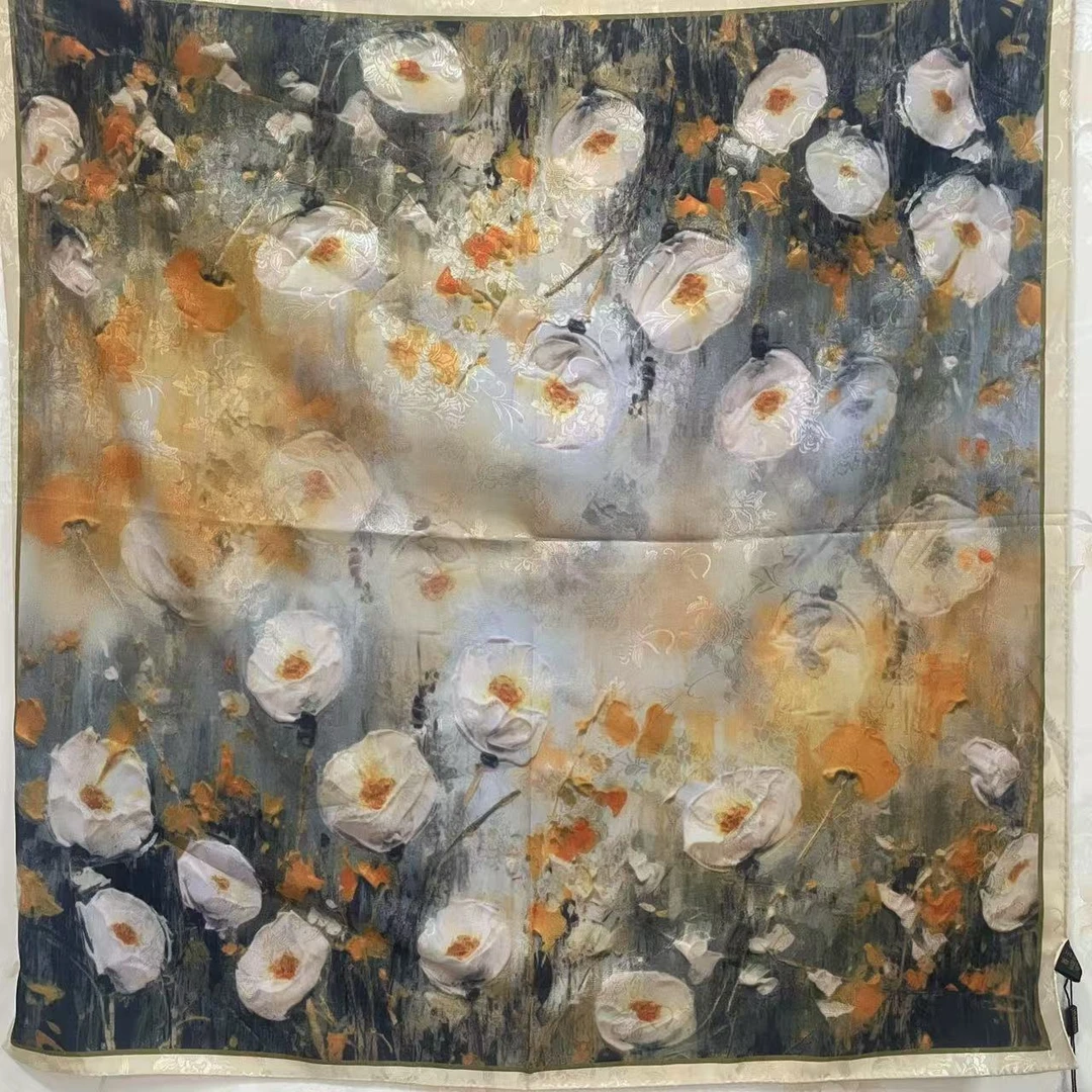 花海70*70cm香云纱方巾