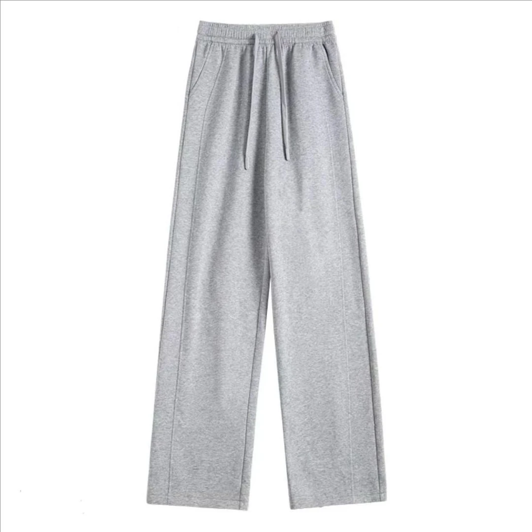 【工厂直发+运费险】灰色窄版香蕉阔腿裤女春秋垂感直筒卫裤运动裤