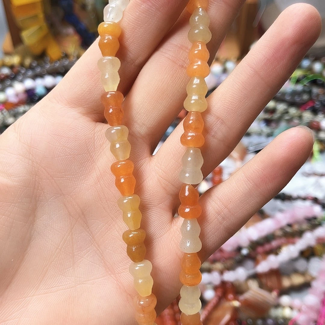 玛瑙/玉髓未镶嵌珠宝半成品金丝玉葫芦一条