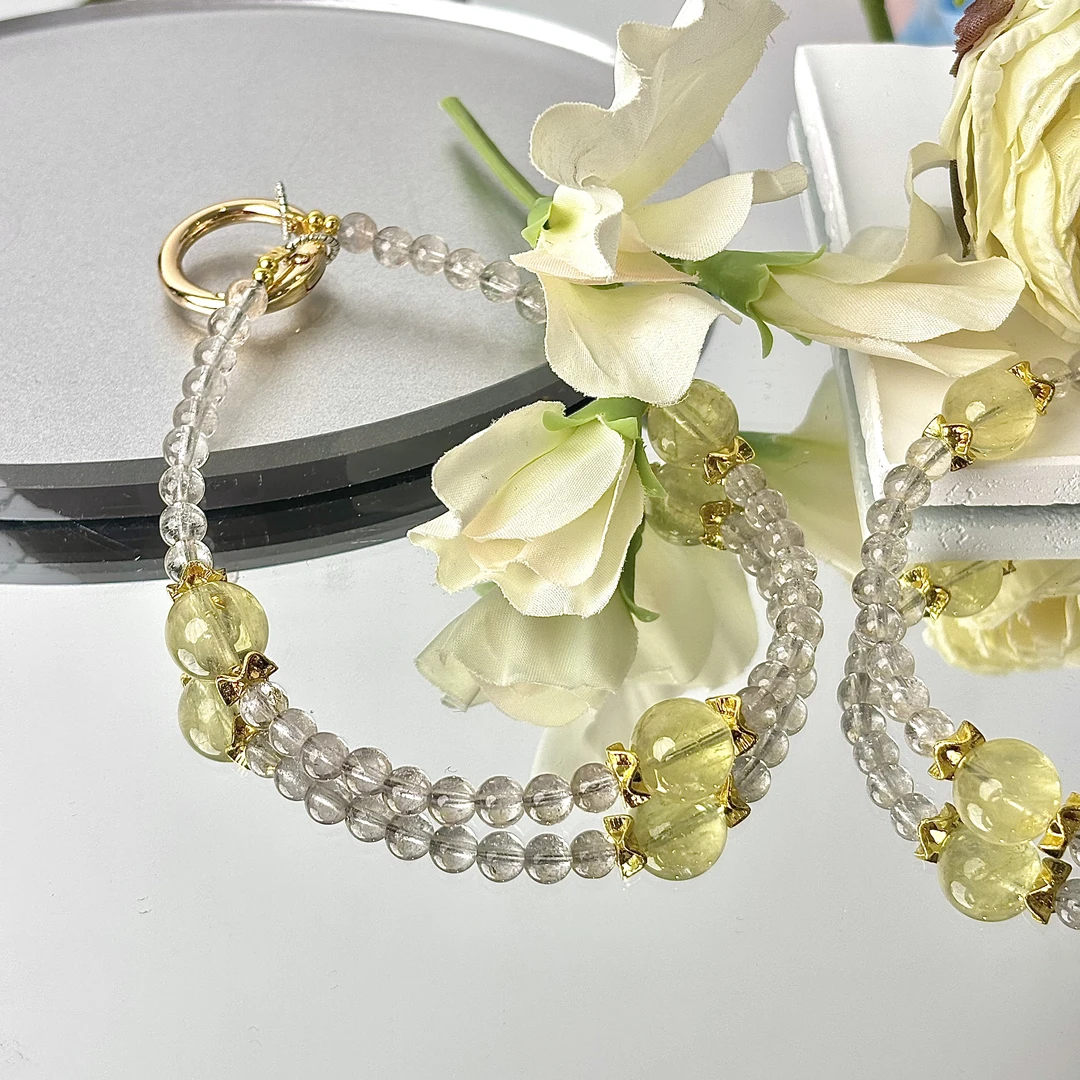 【心动信号】白水晶黄水晶挂件6-10mm面小仙多样性发其一