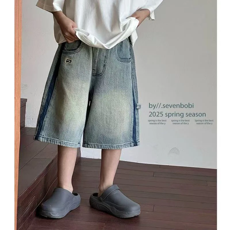 男童牛仔短裤2025夏款新款中大童夏装儿童夏季五分裤男孩夏天裤子