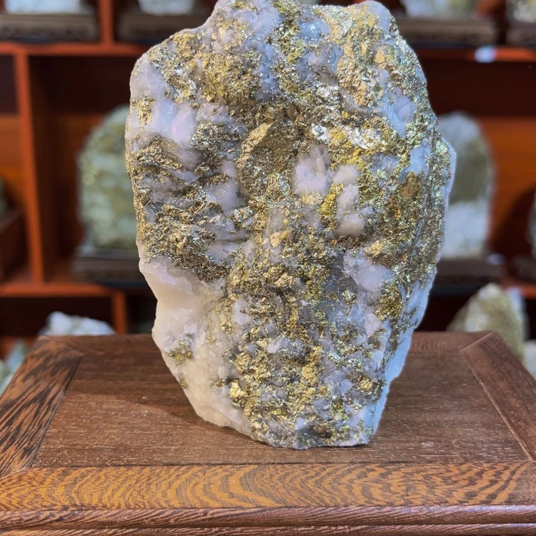 金属石英脉型金石摆件