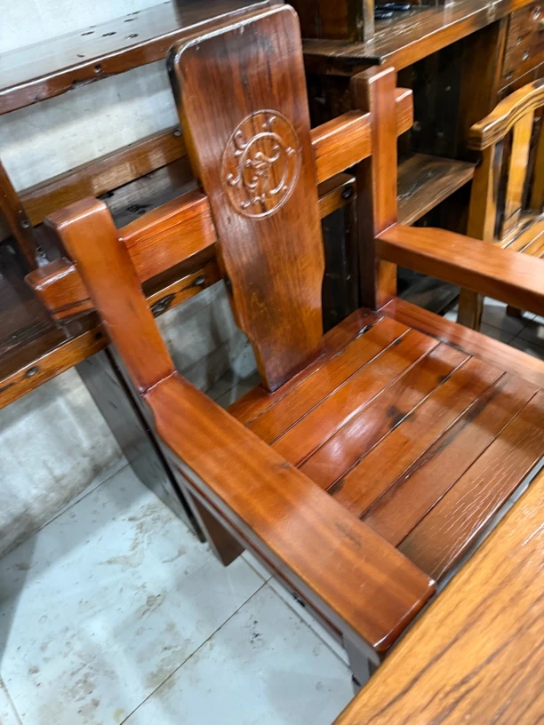 全真老船木楸木料雕龙椅家用客厅办公室