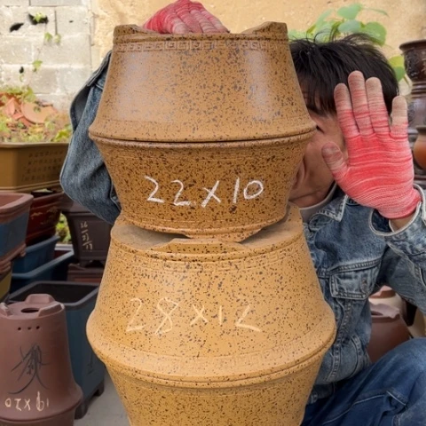 紫砂花盆特价包邮送盒子