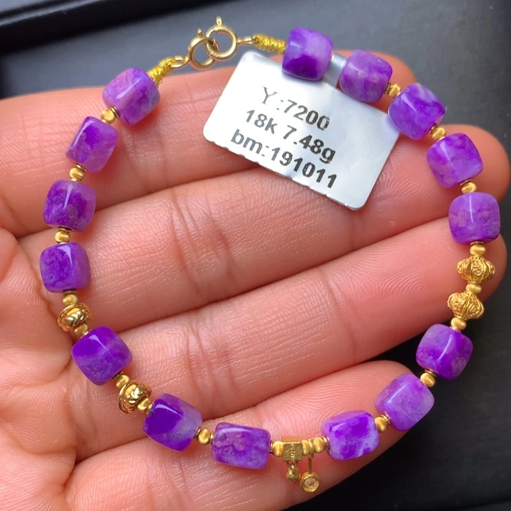 苏纪石（舒俱来）18K金镶嵌手串