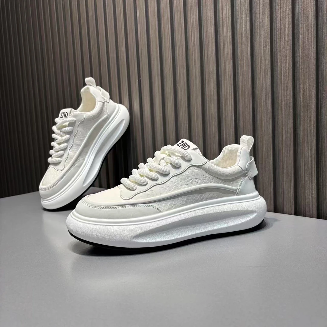 鞋子男款爆款2025早秋新款韩版时尚百搭小白鞋厚底增高运动休闲鞋