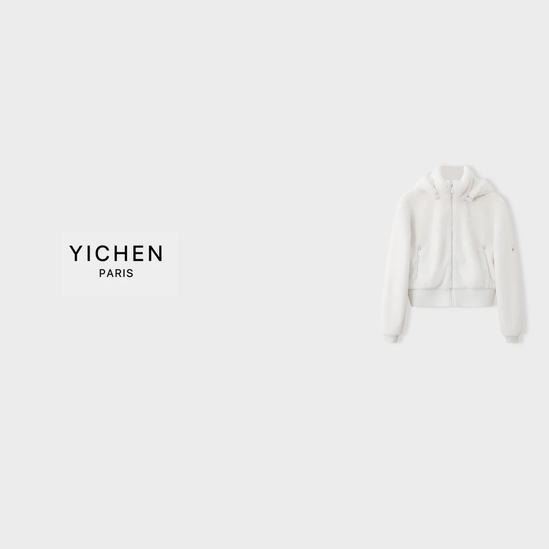 YC 珠光白 运动风毛毛短外套-5321