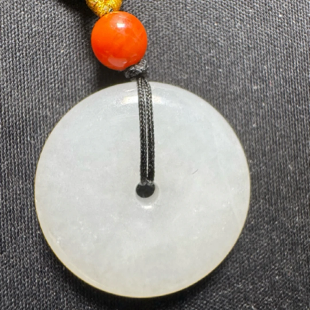 1358-1-2和田玉青海料小平安扣直径21.4特惠款随机发