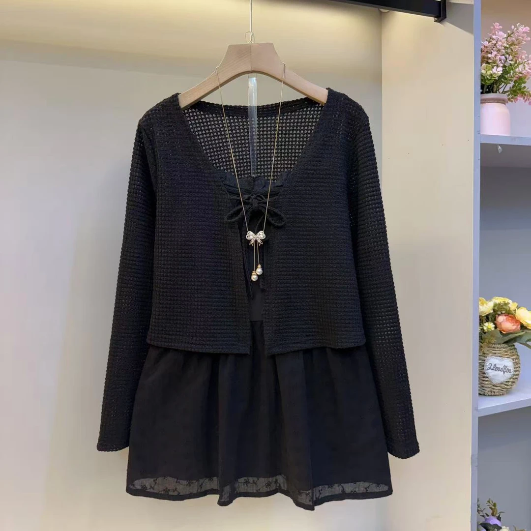 2025欧货秋季新款针织外搭洋气吊带内搭显瘦两件套