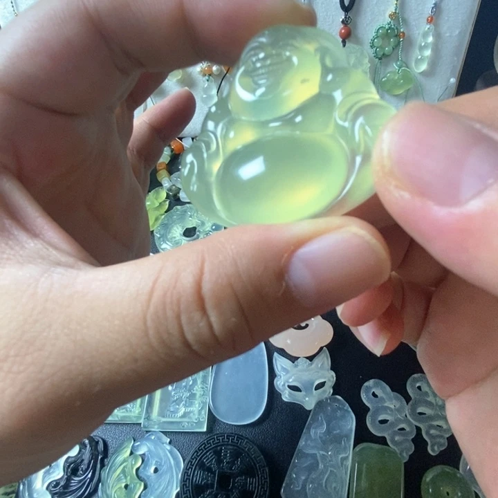 蛇纹石玉合金颈饰