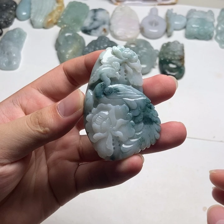 未镶嵌定制翡翠凤川牡丹15
