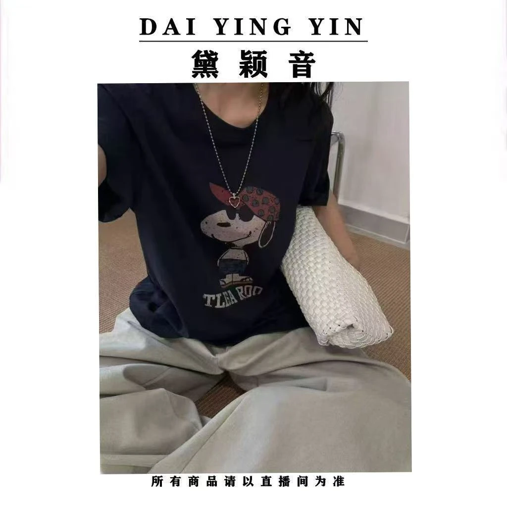 6570夏季新款时尚宽松卡通印花短袖T恤女上衣