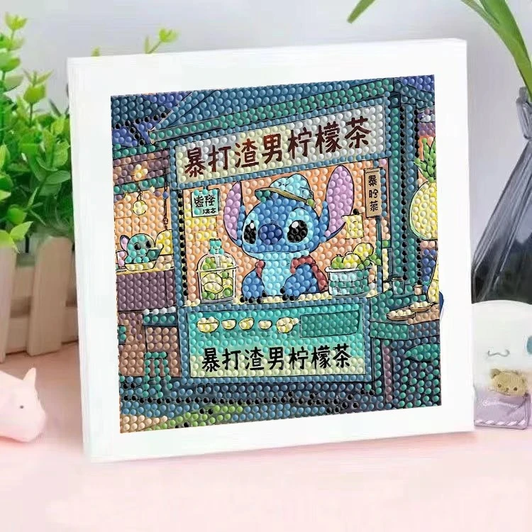 钻石画史迪仔礼物diy自粘钻新款ins浪漫治愈超可爱解压钻石绣礼物