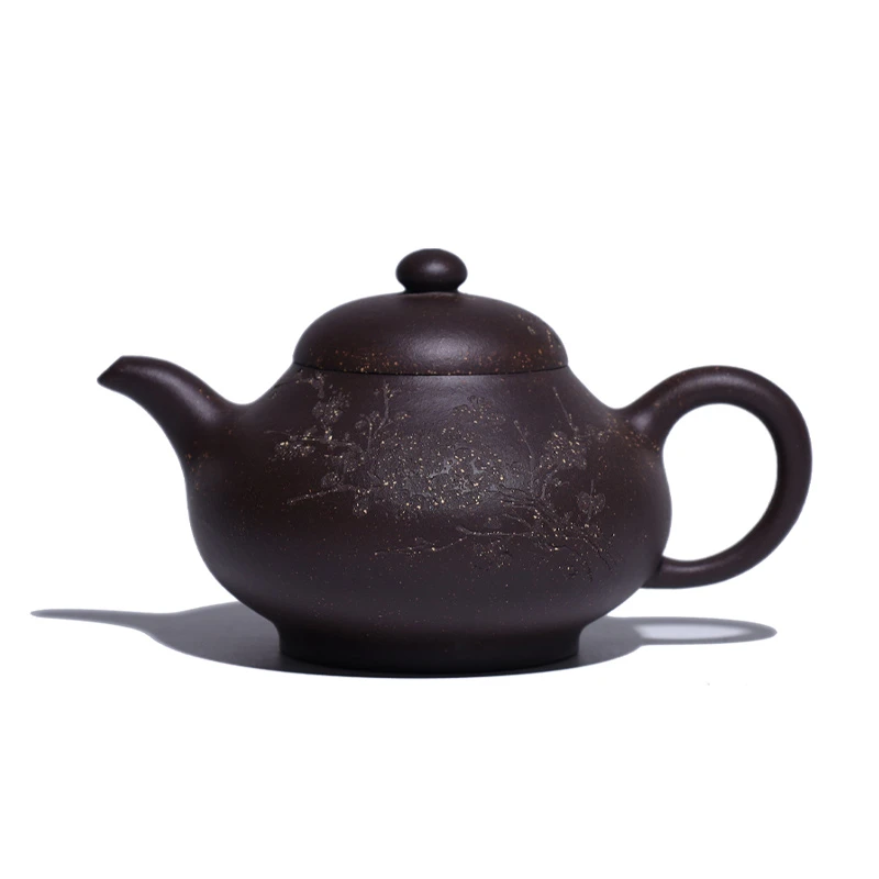 大吉羊 宜兴紫砂壶茶壶 原矿紫玉金砂倒梨壶310ml徐雅