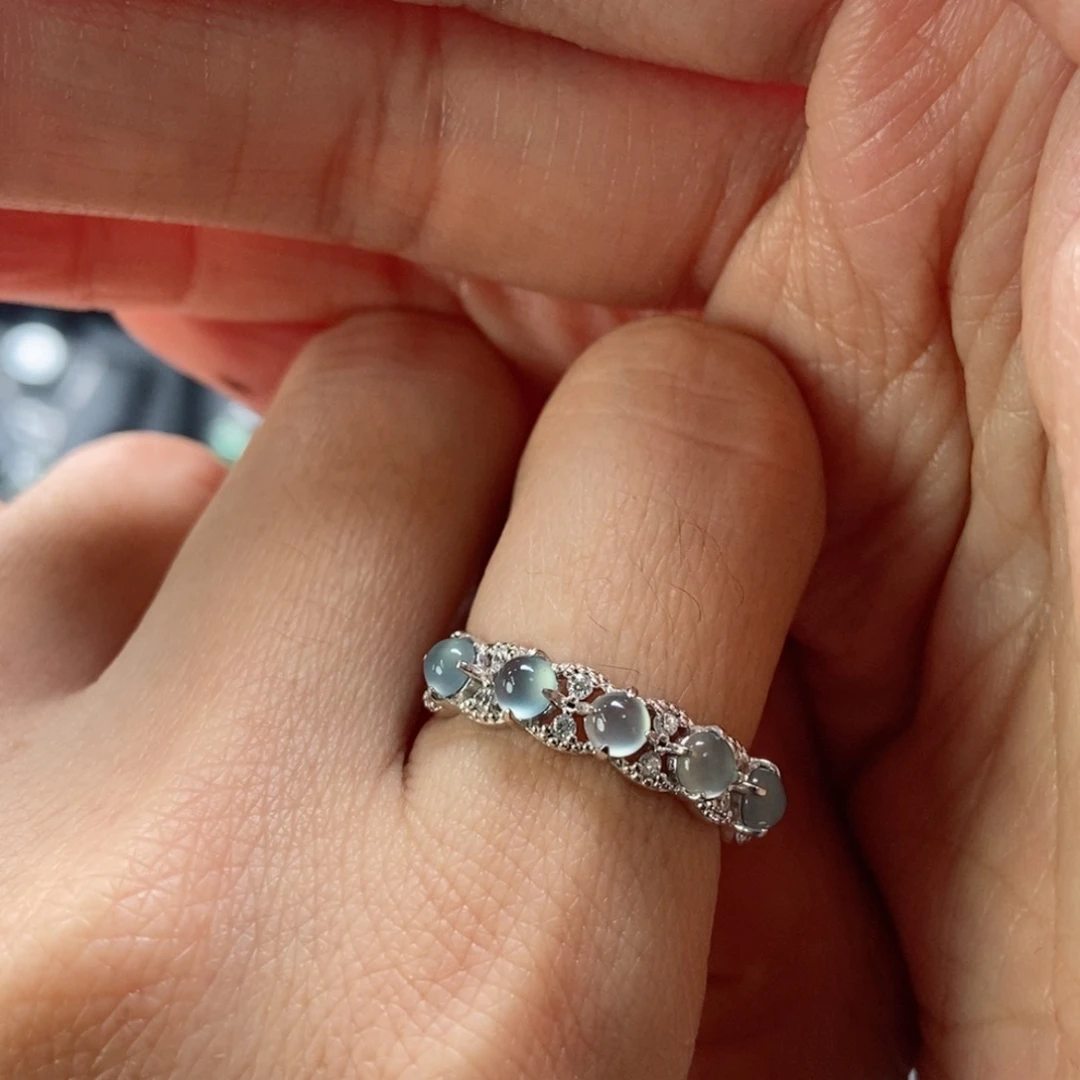 翡翠耳饰银S925镶嵌翡翠首饰