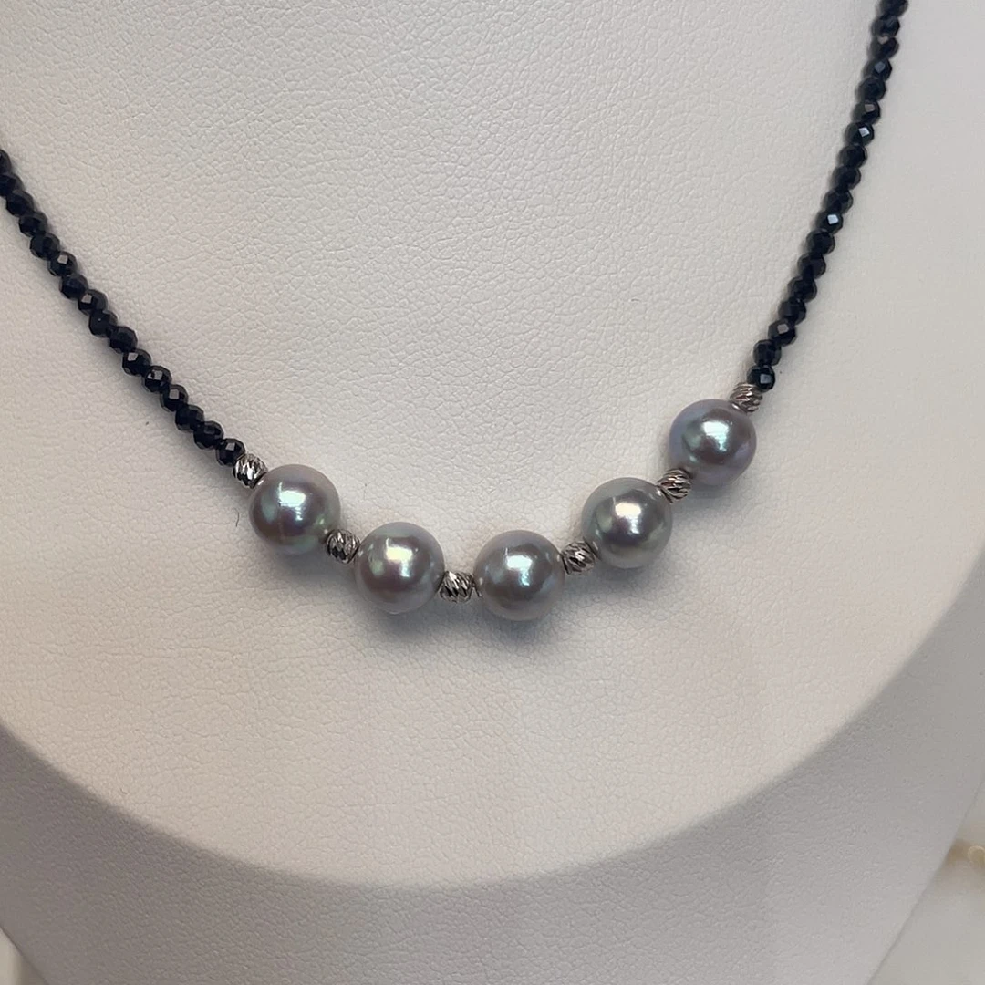 银S925镶嵌项链海水珍珠