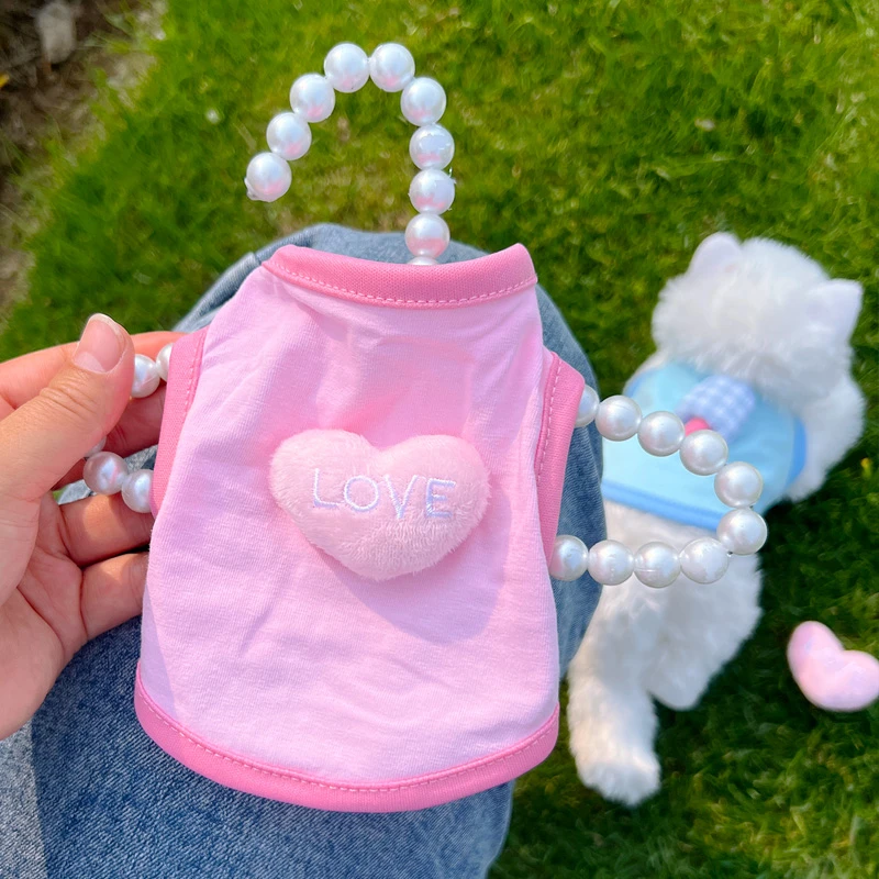 宠物衣服春秋纯棉薄款泰迪比熊博美猫咪狗狗衣服夏季小型犬背心