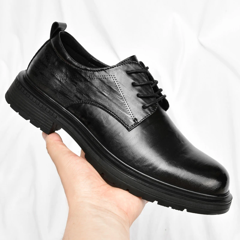 男士皮鞋透气真皮商务正装系带时尚23132