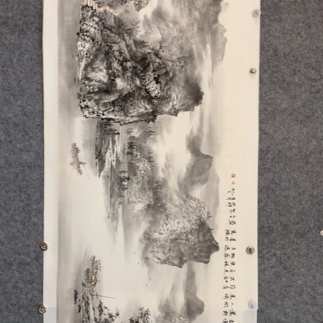 莞***师国画山水作品写意