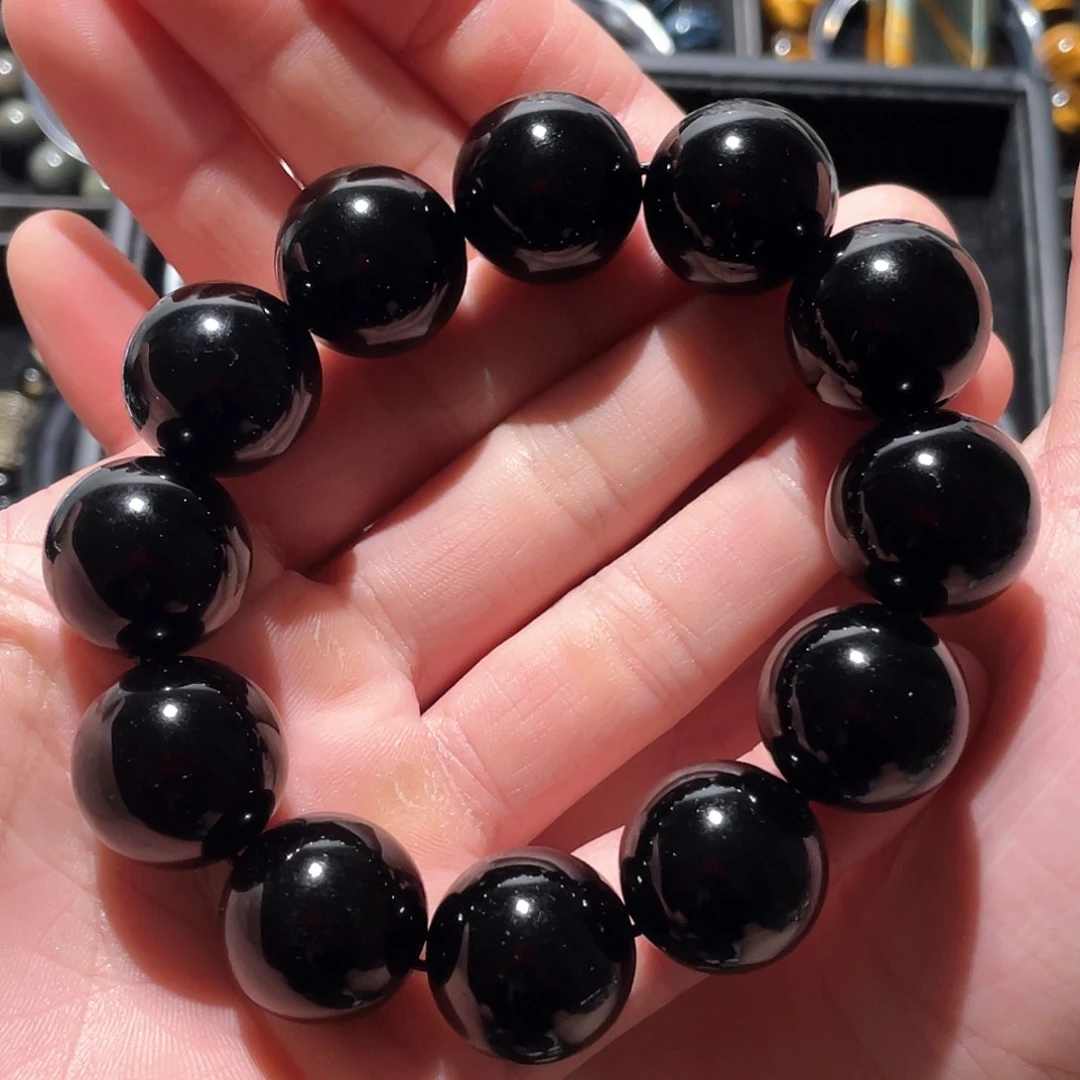黑曜岩手串未镶嵌