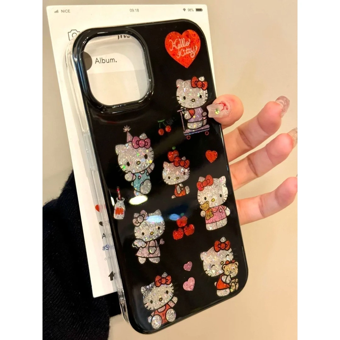 爱心凯蒂猫适用苹果16promax手机壳iPhone15/14可爱13/12潮款11软