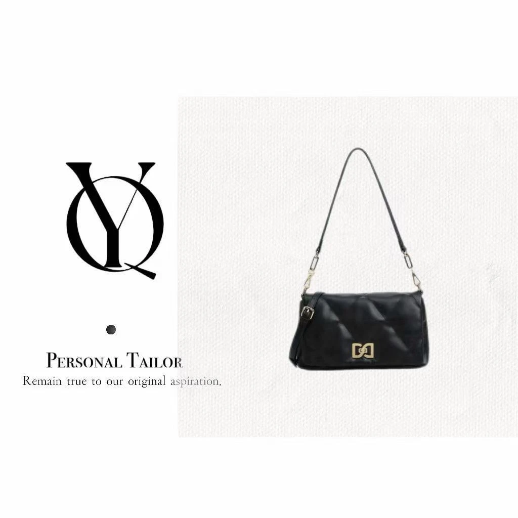 yuqiao/黑色轻奢女士小众斜挎包包百搭腋下真皮 YQ171